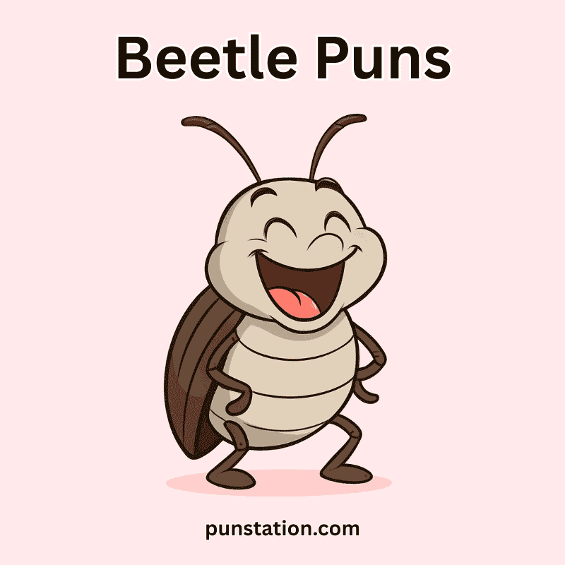 Cartoon Beetle Standing and Laughing