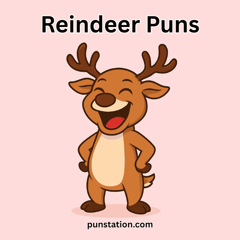 Cartoon Reindeer Laughing