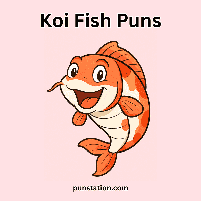 Cartoon Koi Fish Laughig