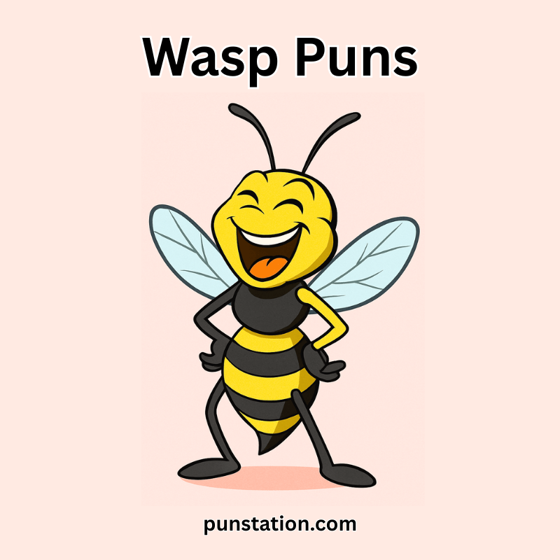 Cartoon Wasp Standing and Laughing