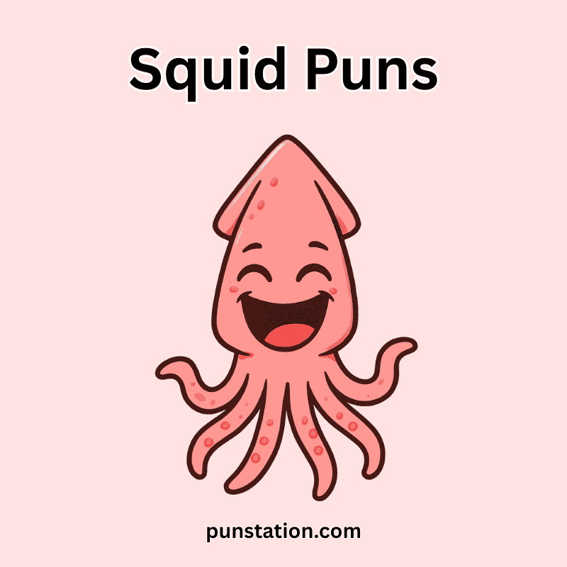 FUnny Cartoon Suid Laughing At Squid Puns