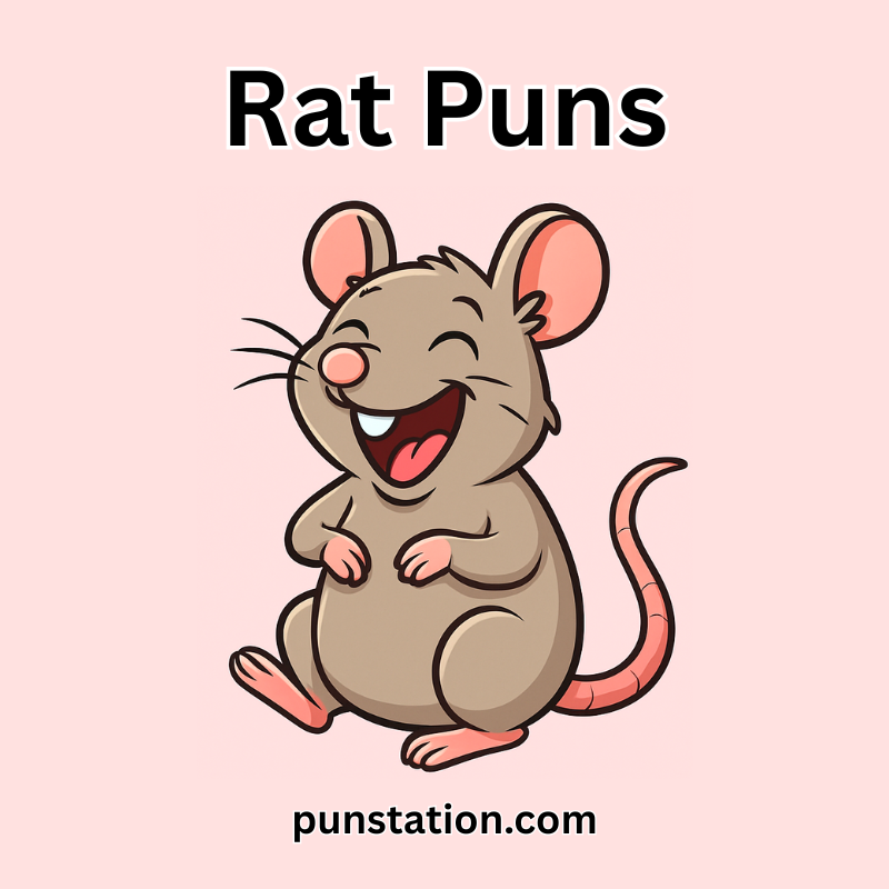 Cartoon Rat Laughing at rat puns