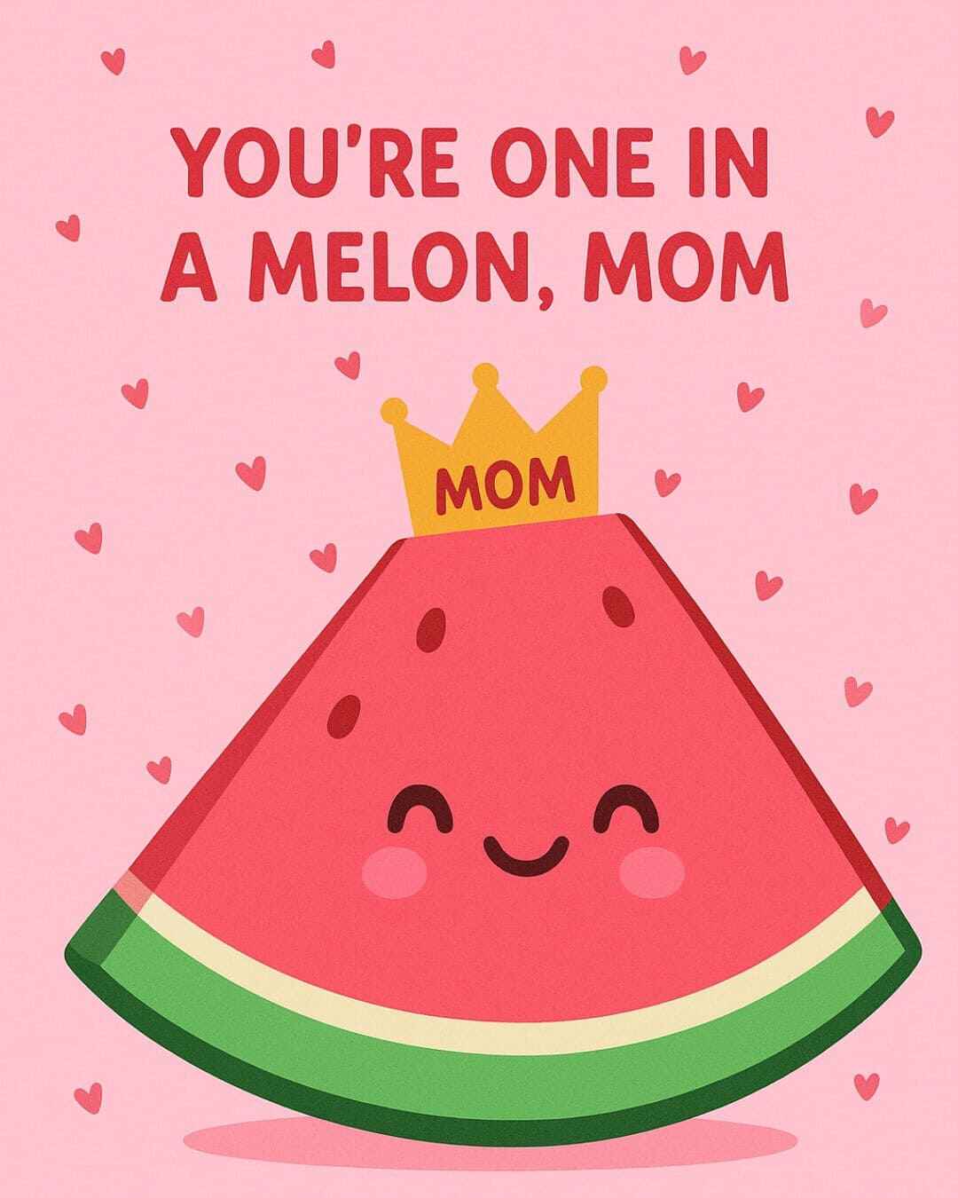 Pun card: You are one in a melon mom