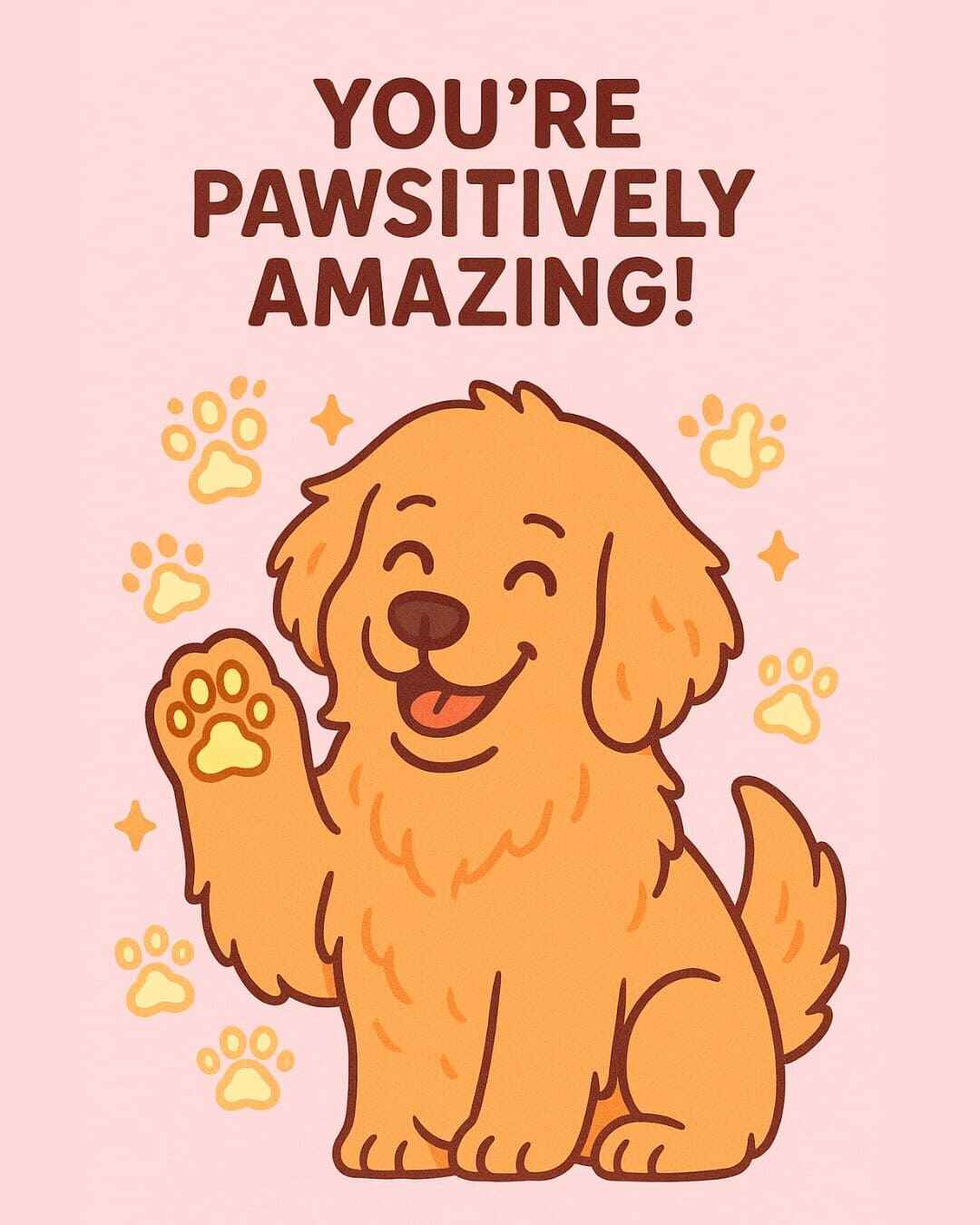 Pun card: You are pawsitively amazing