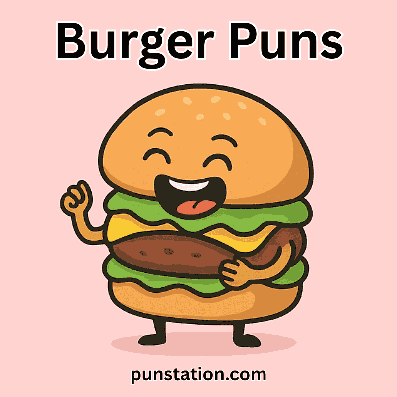 Cartoon Burger Laugh At Burger Puns