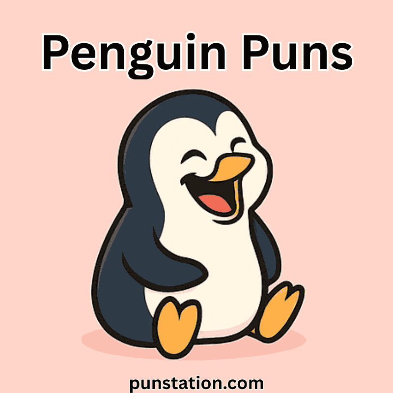 Funny Penguin Laughing Under Text Penguin Puns