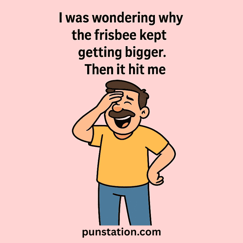 Dad cartoon laughing under instagram pun text