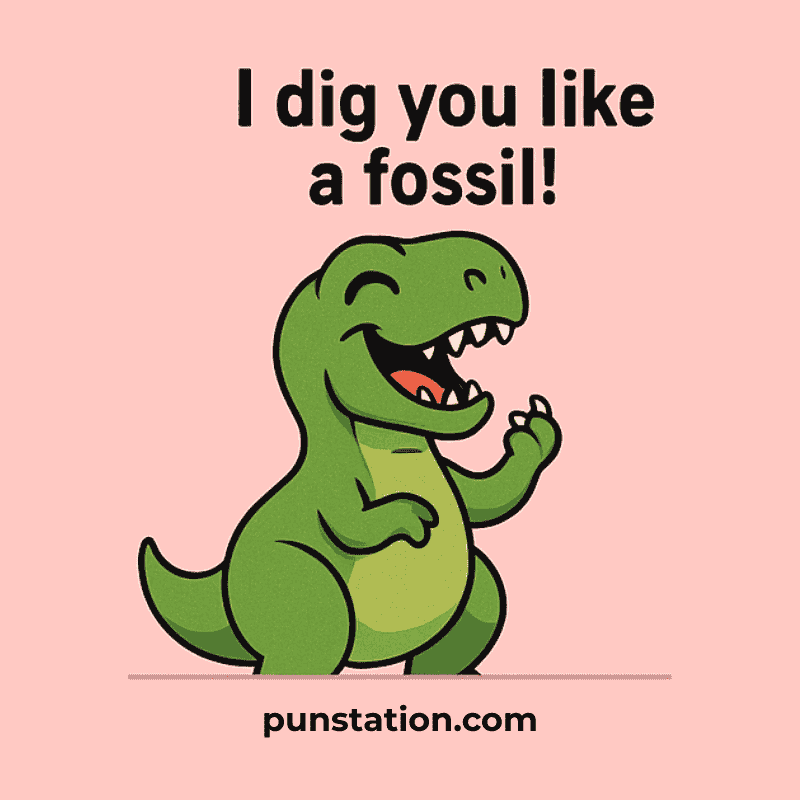 A cartoon of dinosaur laughing with funny dinosaur puns