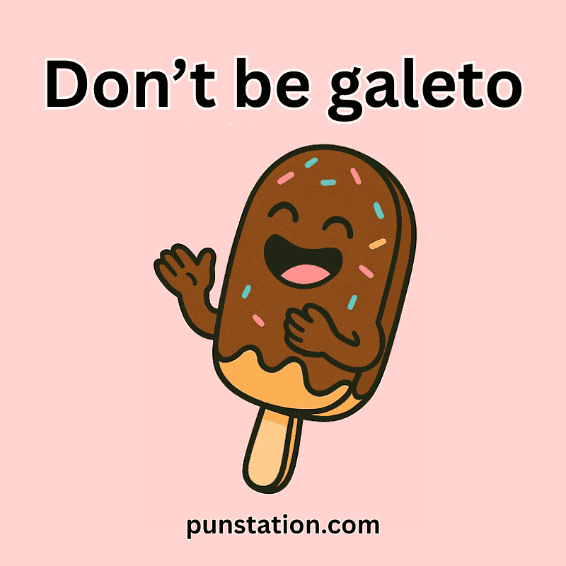 Funny Chocolate icecream with icecream pun