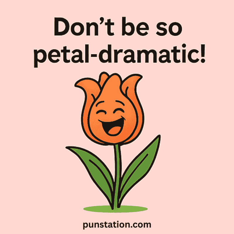 flower cartoon laughing under flower pun