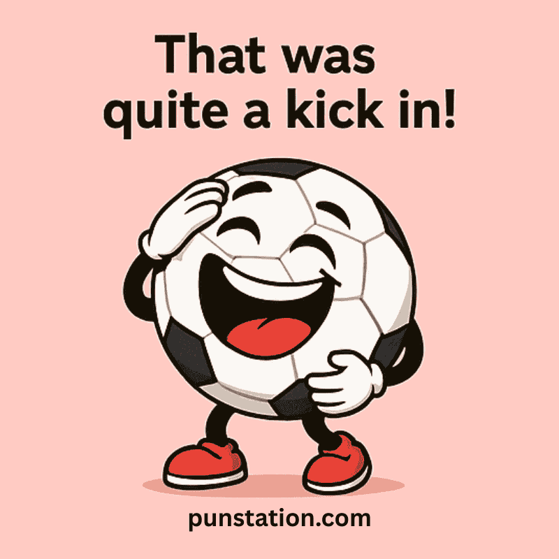 A cartoon of football laugh with funny text about football