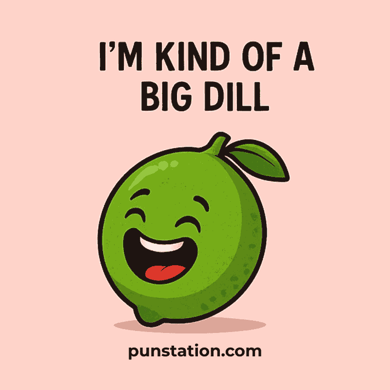A cartoon of lime laughing under fruti pun short