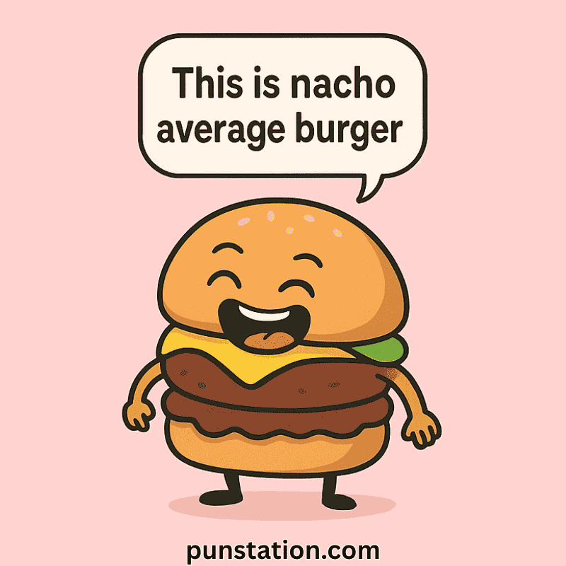 Funny Burger cartoon with funny commet
