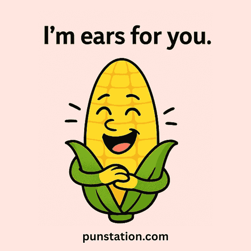 Corn Laughing Under Funny Corn Puns