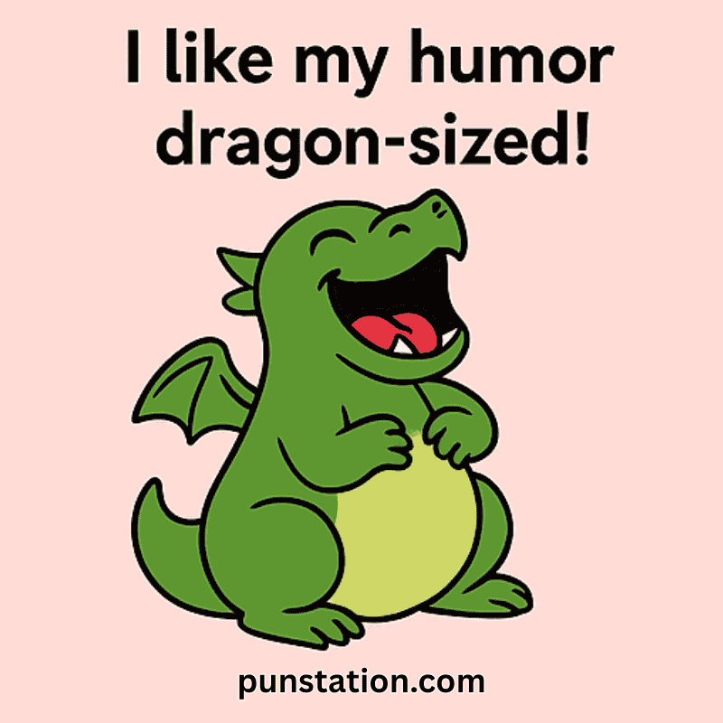 Cute Dragon Cartoon Laugh With Funny Pun