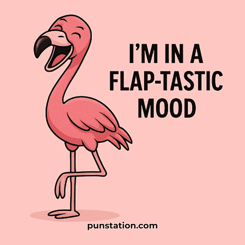 Funny Flamingo Cartoon Laughing With FUnny Text