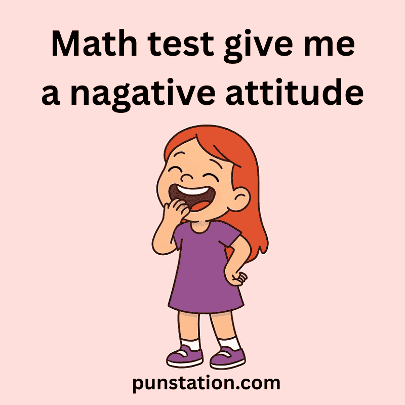 A cartoon girl laughing with short kids pun