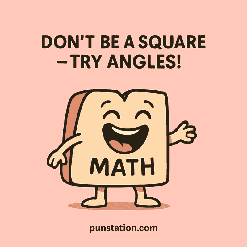 Funny cartoon of math laughing under short pun