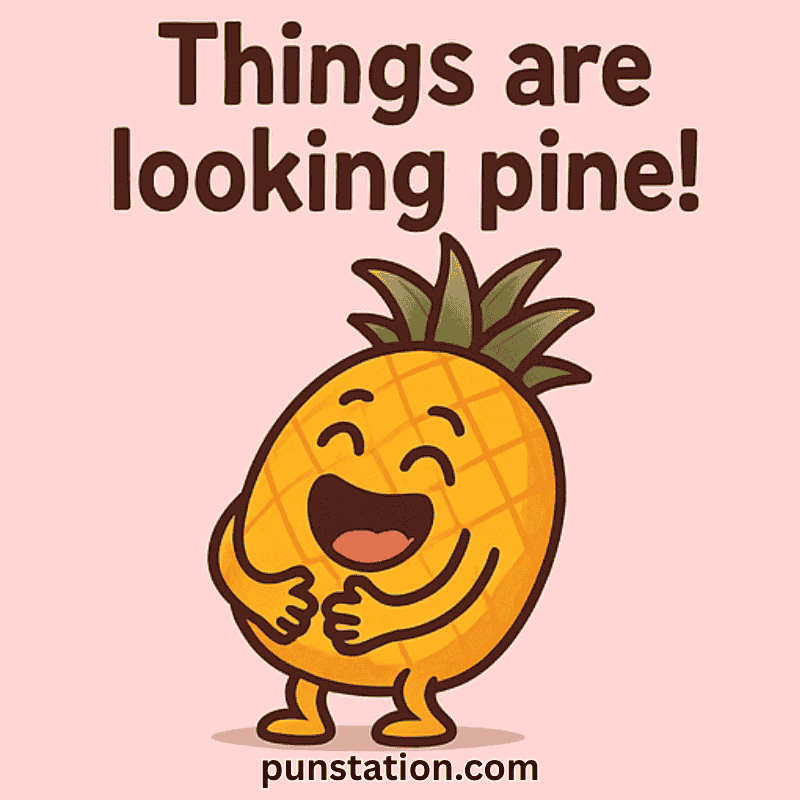 Cartoon pineapple laughing with funny text