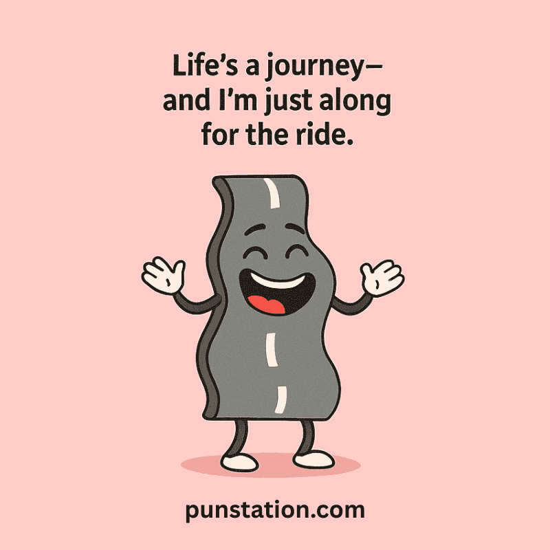Road Cartoon Laughing Under funny pun