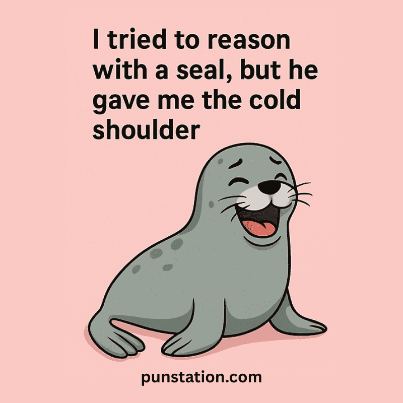 Cartoon Seal Laugh With Funny Seal Pun