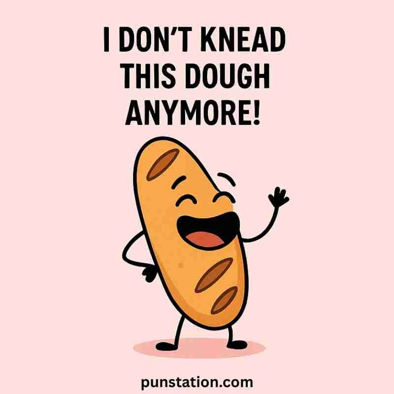 Funny bun cartoon laughing with one liner pun