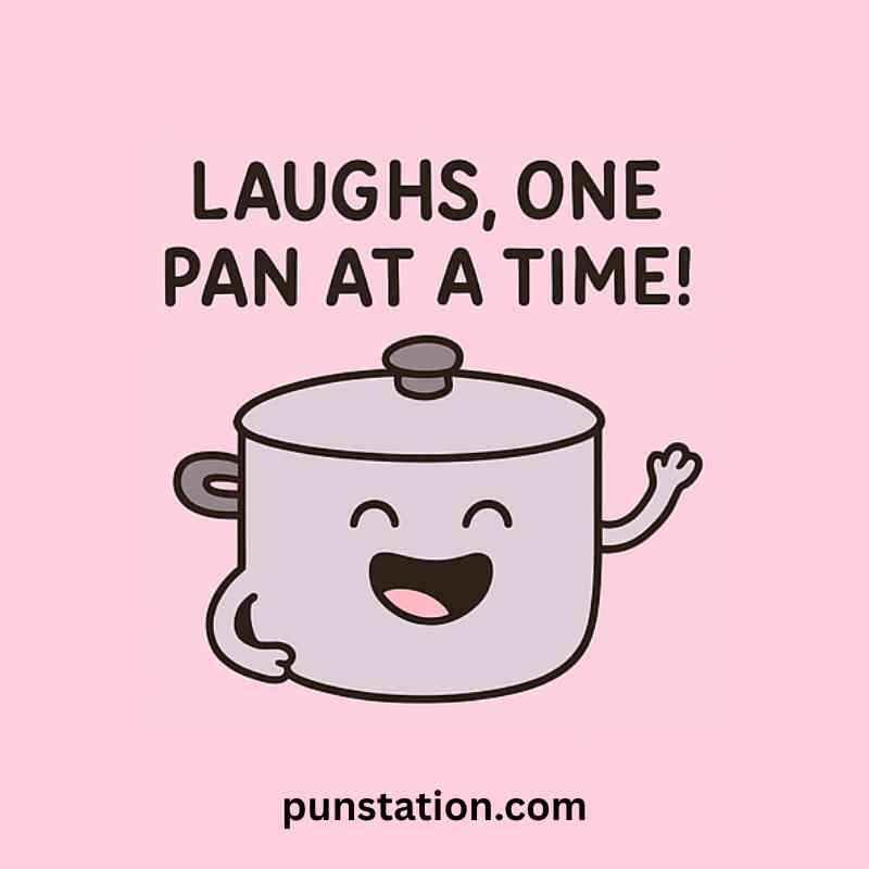 Pressure cooker cartoon laughing under funny pun