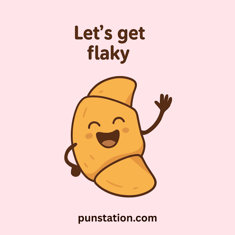 Croissant Cartoon Laughing With Funny Pun