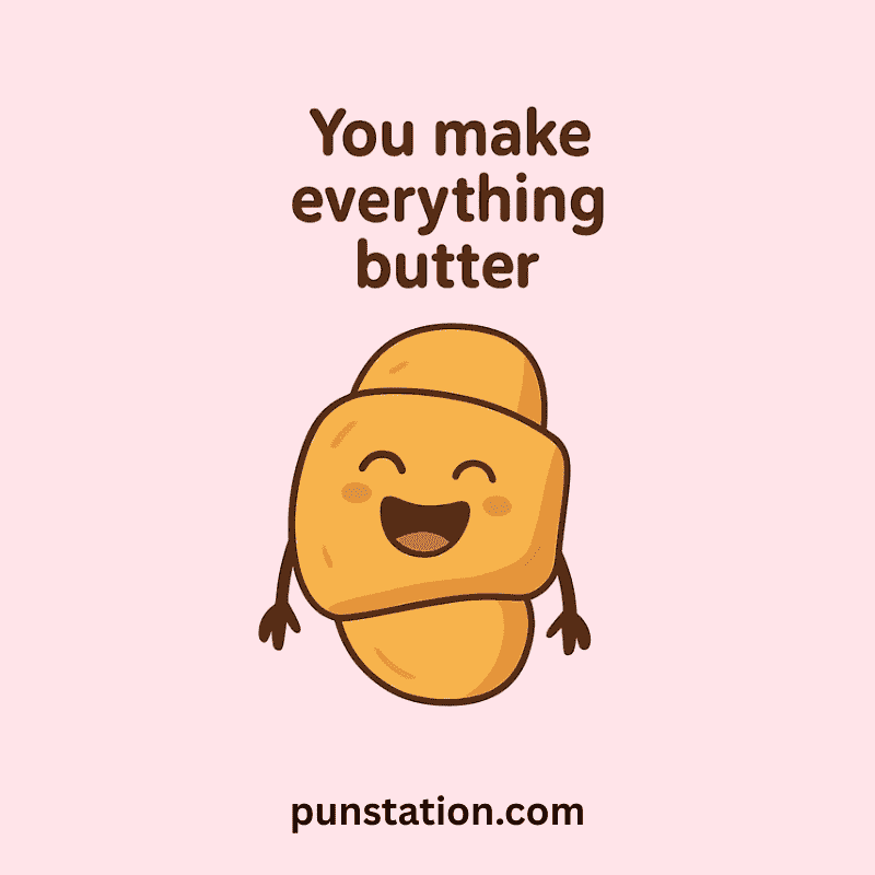 Croissant Cartoon Laughing With One liner Pun