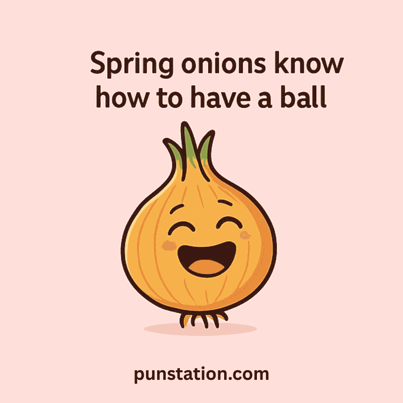 laughin onion cartoon with funny pun text