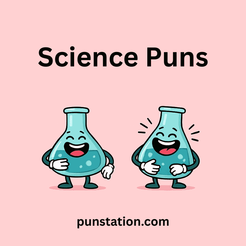 2 flask cartoon lauf out loud under text science puns