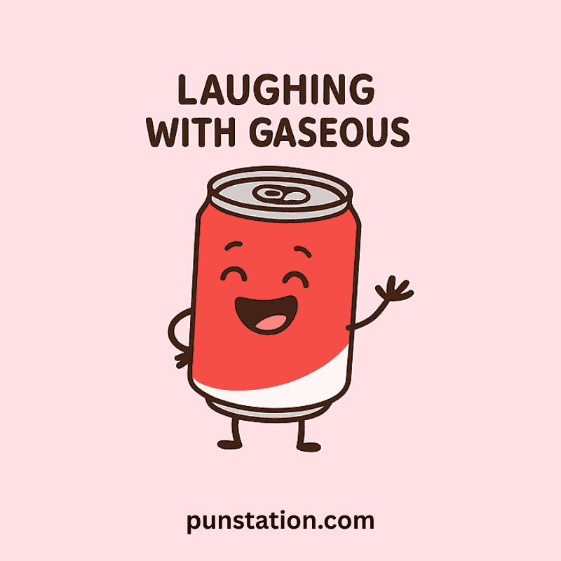 Funny soda pop can with pun