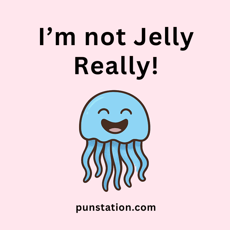 Jellyfish Cartoon is laughing with Puns Funny