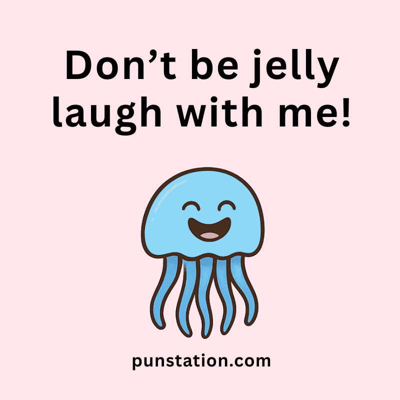 Jellyfish Cartoon Laughind with Puns One Liner