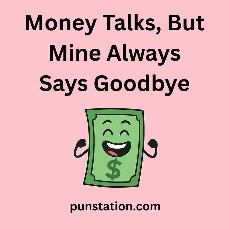 Dollar cartoon is laughing under funny pun