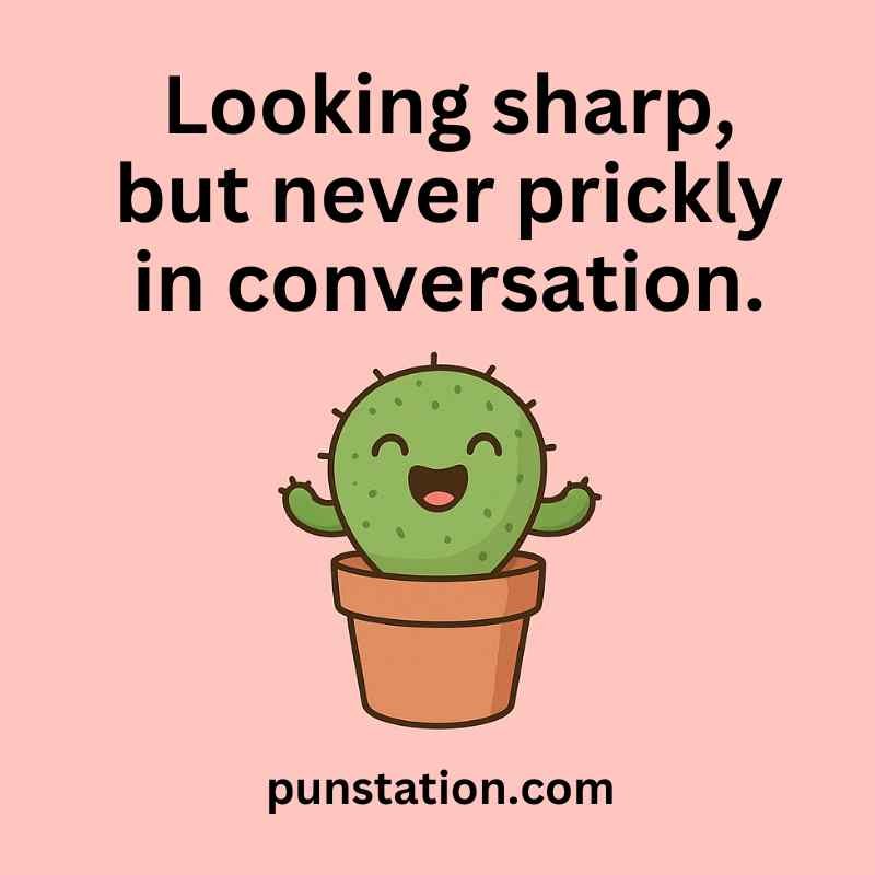 Succulent plant cartoon is laughing with funny one liner pun