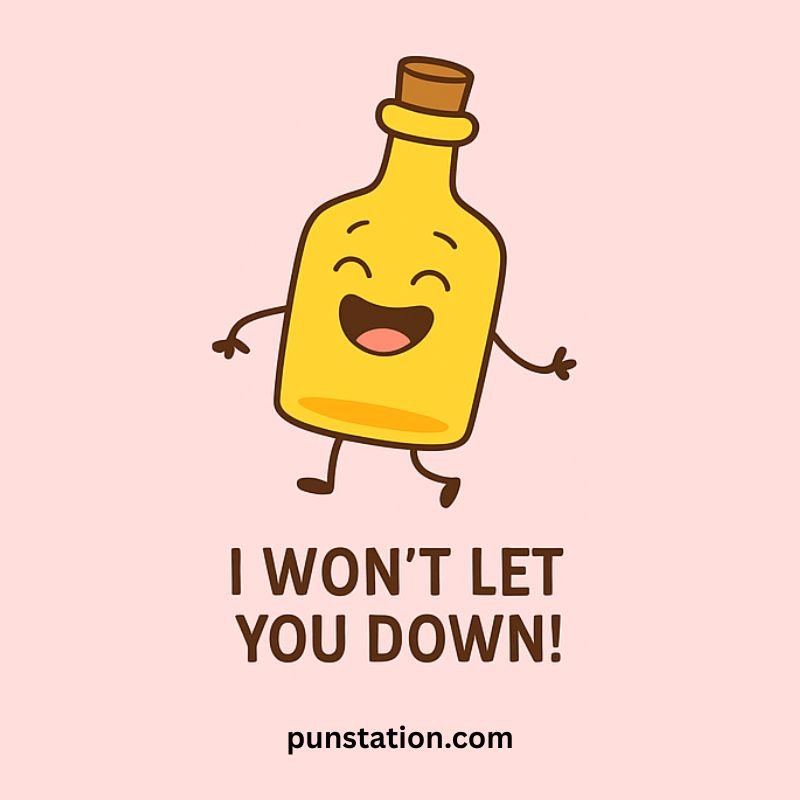 Tequila cartoon is walking and laughing in light pink background with funny pun