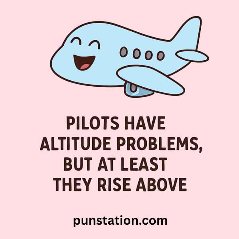 Airplane cartoon is laughing with funny text