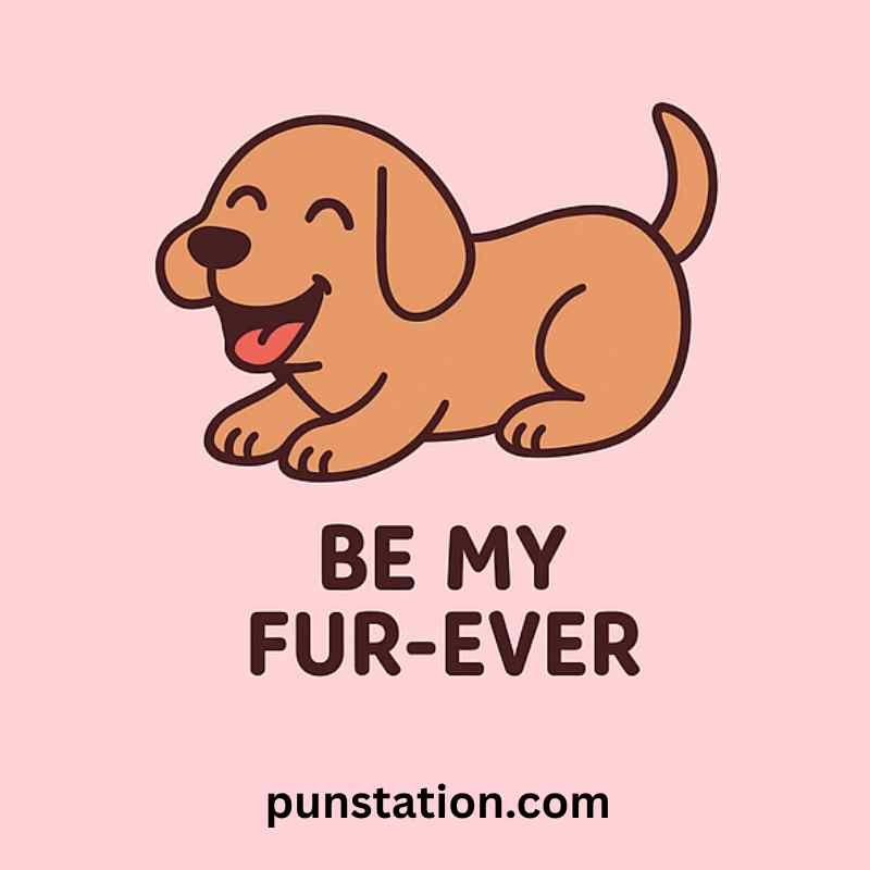 Funny dog is laughing with funny pun