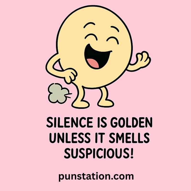 randon fart cartoon is laughing with very funny pun