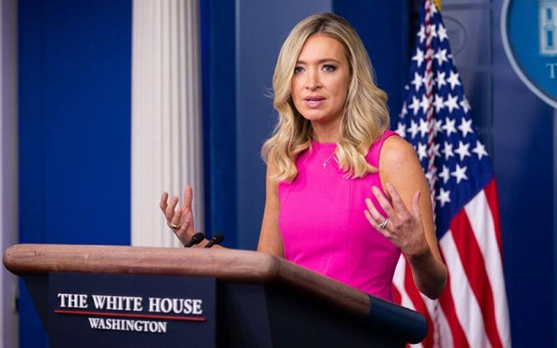 Kayleigh McEnany at White House Podium Commanding Presence and Height