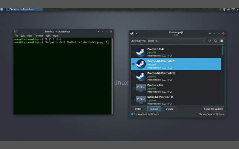 ProtonGE Linux Gaming Install command terminal