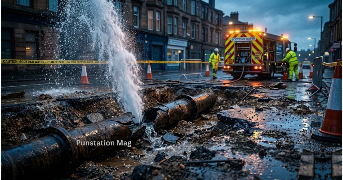 Glasgow Water Main Break Shettleston Road