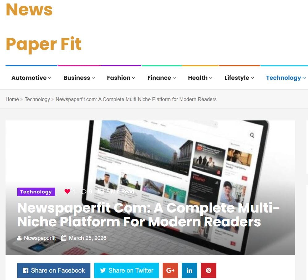 Screenshot of Newspaperfit Com category page