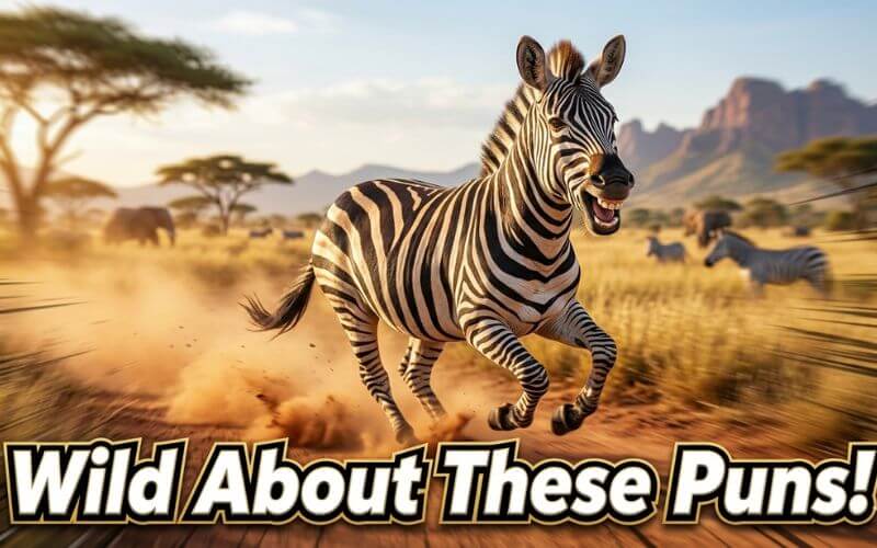 A zebra running fast and laughing in the wild savanna.