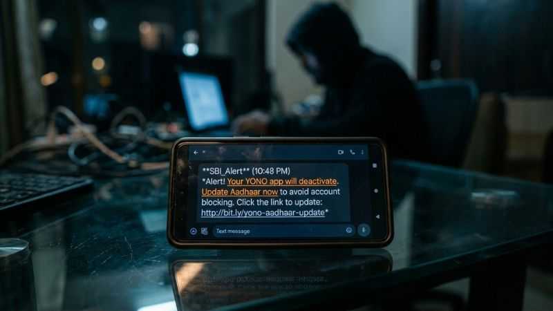 Example of fake banking app message alert safety checks