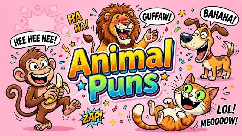 Animal puns illustration