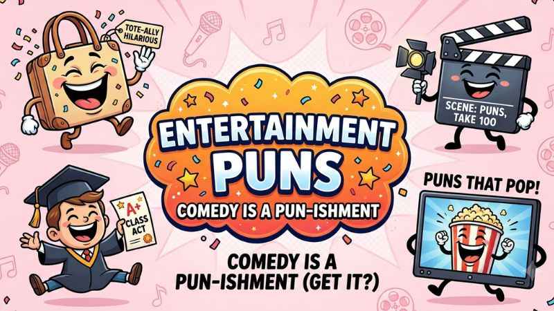 Entertainment puns illustration