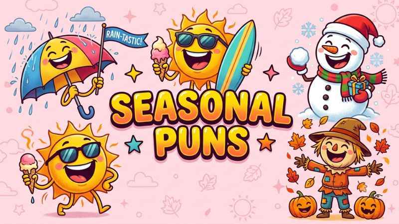 Seasonal puns illustration