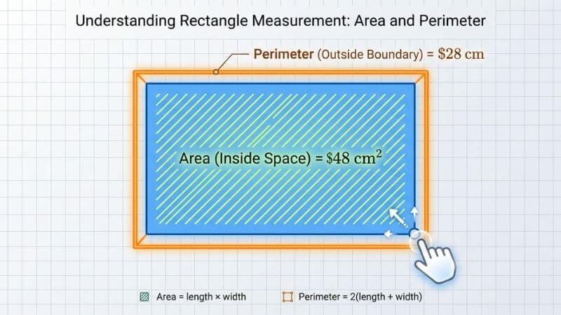 Interactive demonstration of area versus perimeter variables in the Geometry Learn V3 system